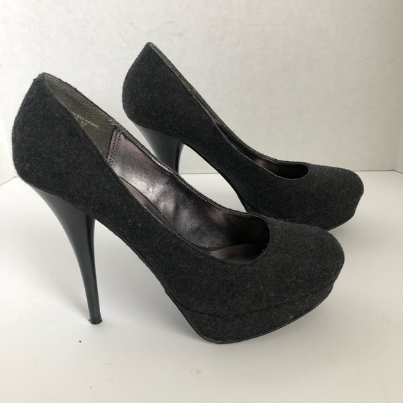 SM New York Charcoal Gray Platform Pumps Sz 8 - Picture 2 of 8